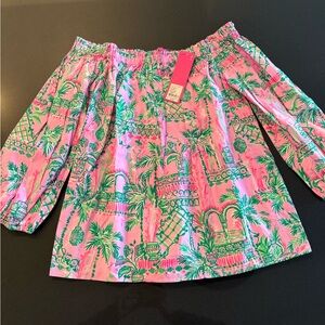 Lilly Pulitzer  Off-Shoulder Top with Florida Print